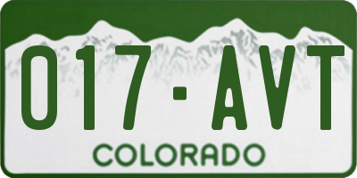 CO license plate 017AVT