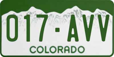 CO license plate 017AVV