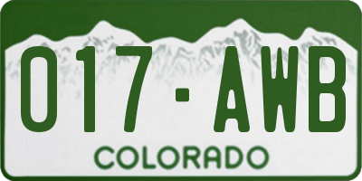 CO license plate 017AWB