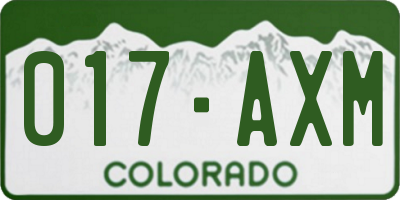 CO license plate 017AXM
