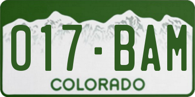 CO license plate 017BAM