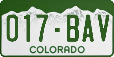 CO license plate 017BAV