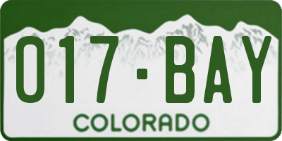 CO license plate 017BAY