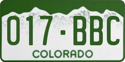 CO license plate 017BBC