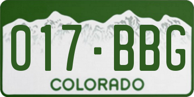 CO license plate 017BBG