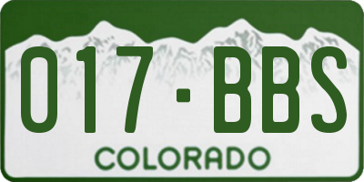CO license plate 017BBS