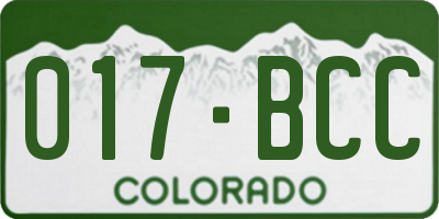 CO license plate 017BCC