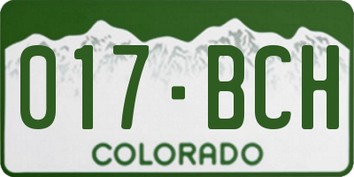 CO license plate 017BCH