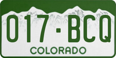 CO license plate 017BCQ