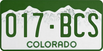 CO license plate 017BCS