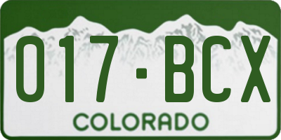 CO license plate 017BCX