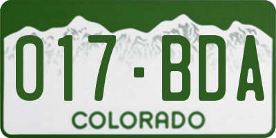 CO license plate 017BDA