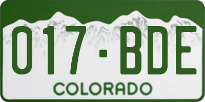 CO license plate 017BDE