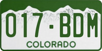 CO license plate 017BDM