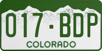 CO license plate 017BDP