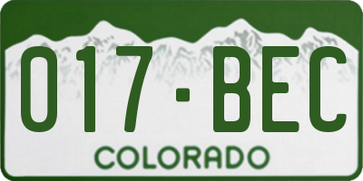 CO license plate 017BEC