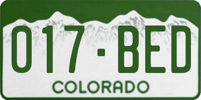 CO license plate 017BED