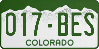 CO license plate 017BES