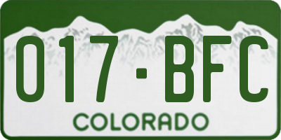 CO license plate 017BFC