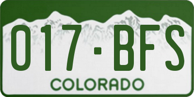 CO license plate 017BFS