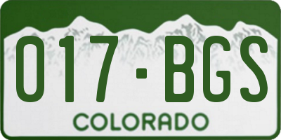 CO license plate 017BGS