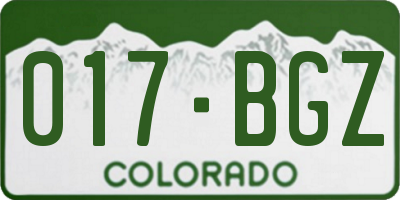 CO license plate 017BGZ
