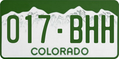 CO license plate 017BHH