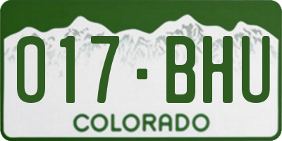 CO license plate 017BHU