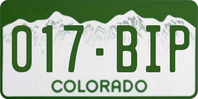 CO license plate 017BIP