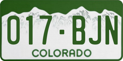 CO license plate 017BJN
