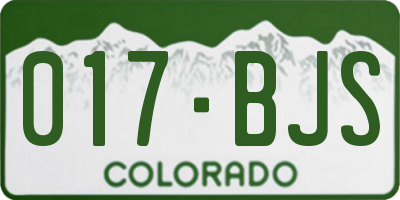 CO license plate 017BJS