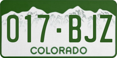 CO license plate 017BJZ