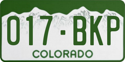 CO license plate 017BKP