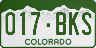 CO license plate 017BKS