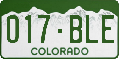 CO license plate 017BLE