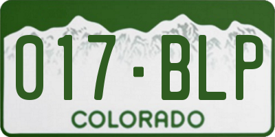 CO license plate 017BLP