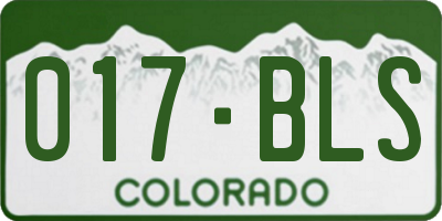 CO license plate 017BLS