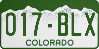 CO license plate 017BLX