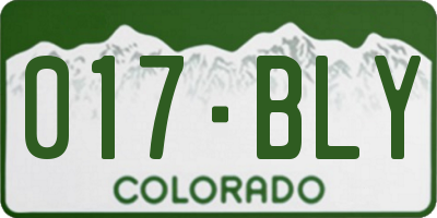 CO license plate 017BLY