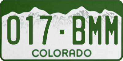 CO license plate 017BMM