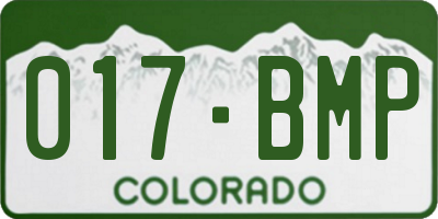 CO license plate 017BMP