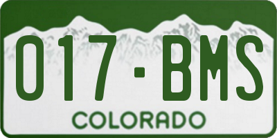 CO license plate 017BMS