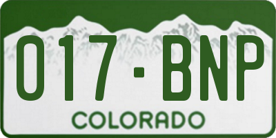CO license plate 017BNP