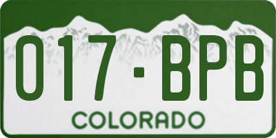 CO license plate 017BPB