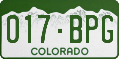 CO license plate 017BPG