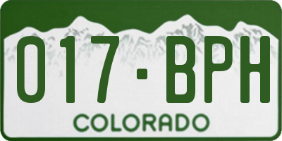 CO license plate 017BPH