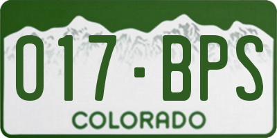 CO license plate 017BPS