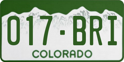CO license plate 017BRI