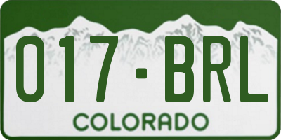 CO license plate 017BRL