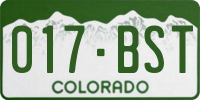 CO license plate 017BST